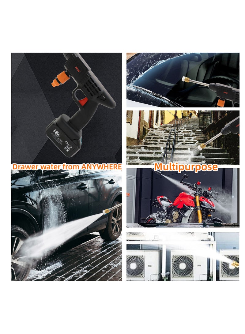Powerful Cordless Electric High Pressure Washer with Dual Large Capacity Batteries - Ideal for Effortless Car Washing
