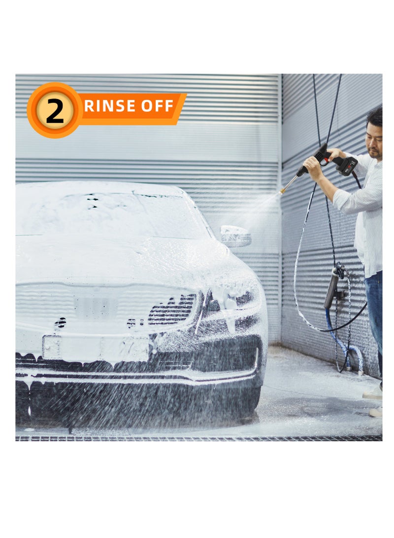 88V Cordless Electric Pressure Washer with 2pcs Large Capacity Battery Ideal for Washing Cars and More