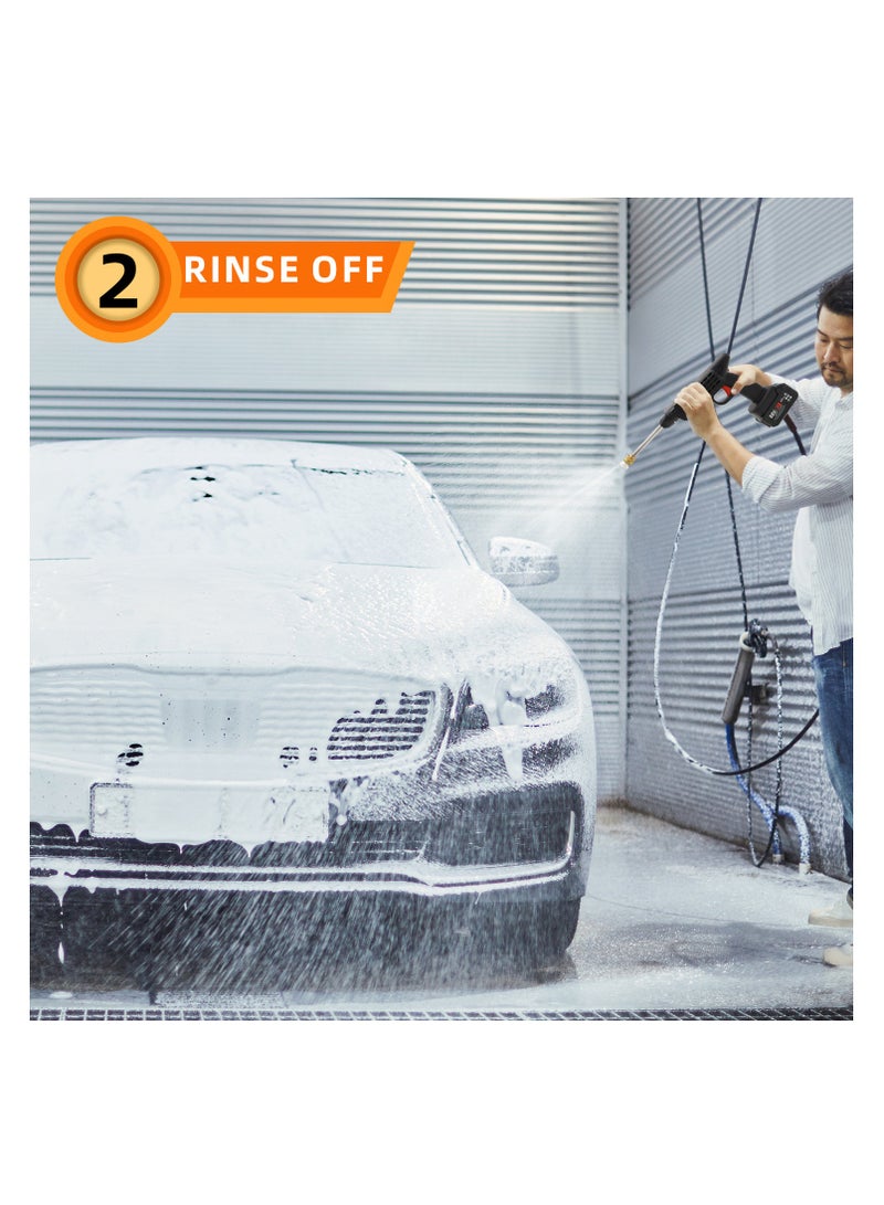 Powerful Cordless Electric High Pressure Washer with Dual Large Capacity Batteries - Ideal for Effortless Car Washing