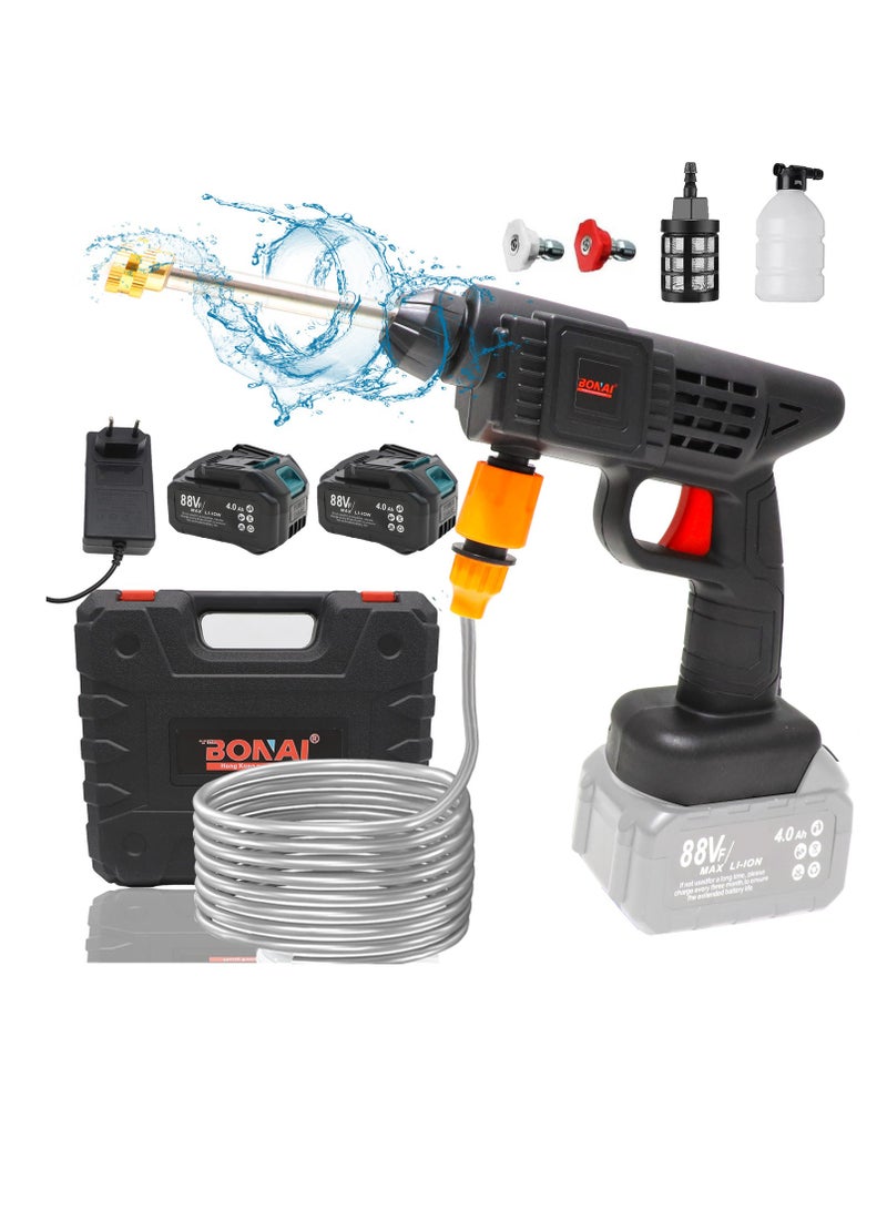 Powerful Cordless Electric High Pressure Washer with Dual Large Capacity Batteries - Ideal for Effortless Car Washing