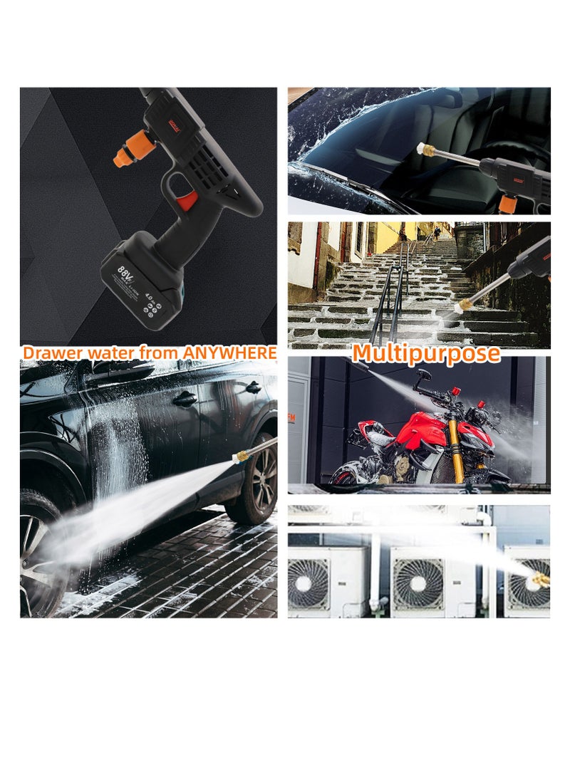 Powerful Cordless Electric High Pressure Washer with Dual Large Capacity Batteries - Ideal for Effortless Car Washing