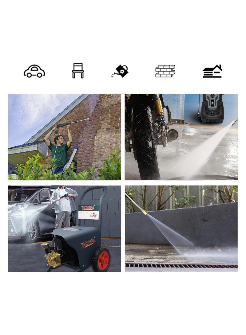 Bonai 3000W Electric Car Pressure Washer Your Ultimate Cleaning Companion For home lawns parks cars bikes and everything