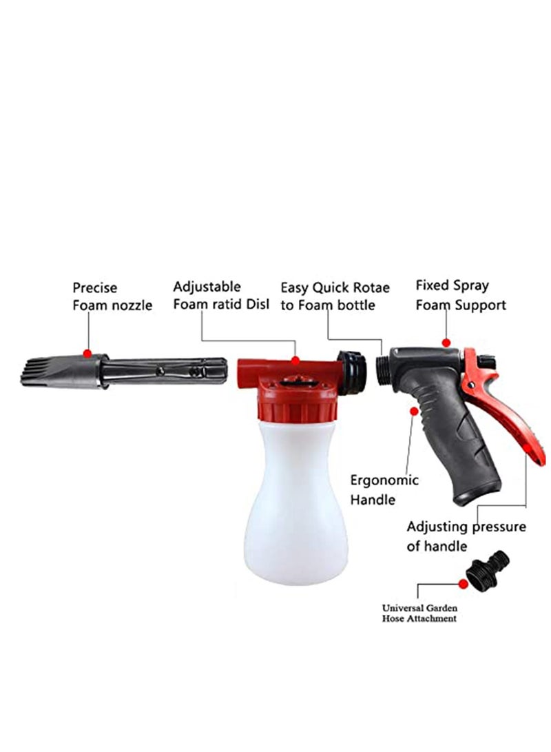 Adjustable Water Pressure, Best Care for Car, Car Foam Gun, Adjustable Hose Wash Sprayer with Adjustment Ratio Dial Foam Blaster, Foam Cannon Attaches for Any Garden Hose