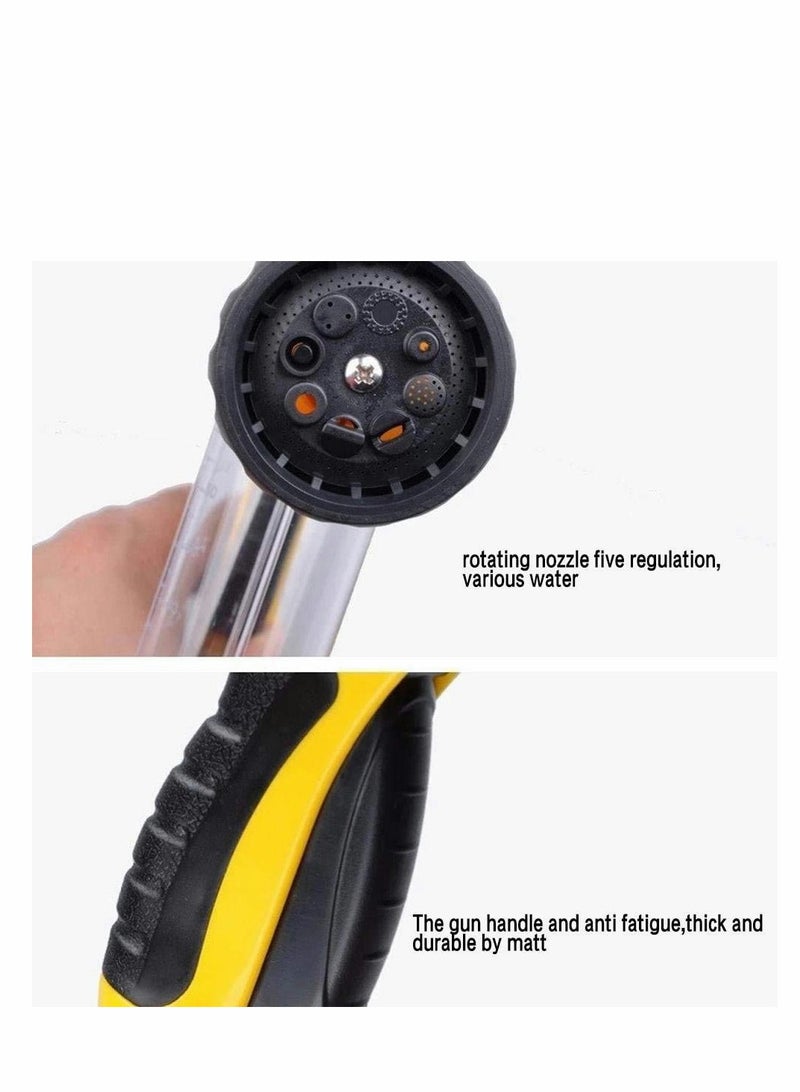 Car Foam Sprayer Cannon Wash Gun Garden Hose Nozzle, 8 Adjustable Watering Patterns