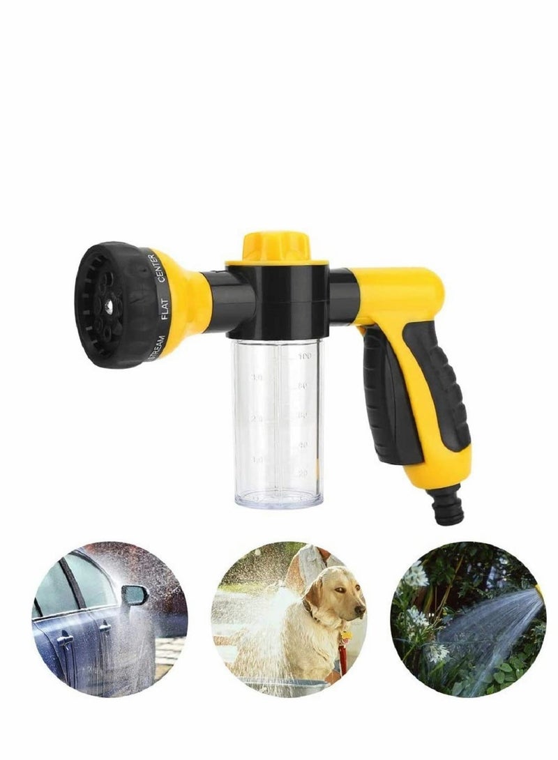 Car Foam Sprayer Cannon Wash Gun Garden Hose Nozzle, 8 Adjustable Watering Patterns
