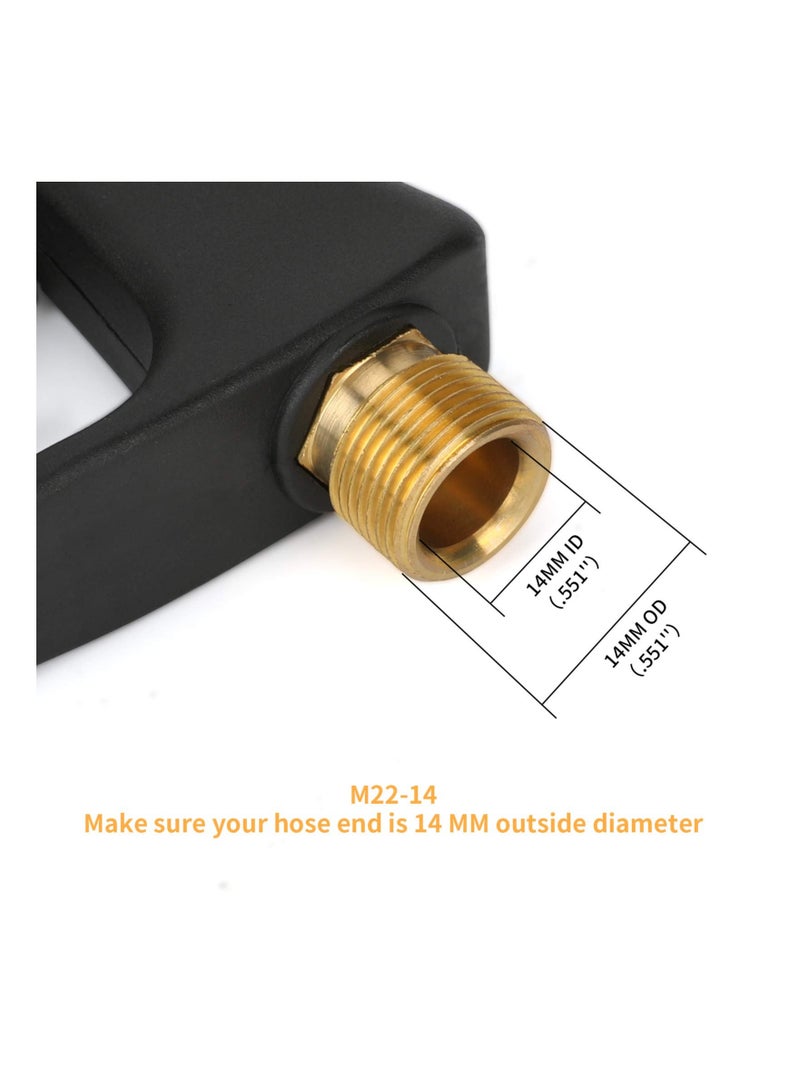 SYOSI High Pressure Washer Machine, 4350 PSI Short Handle with 5 Nozzle, Power Wand, M22-14 Fitting Car Kit