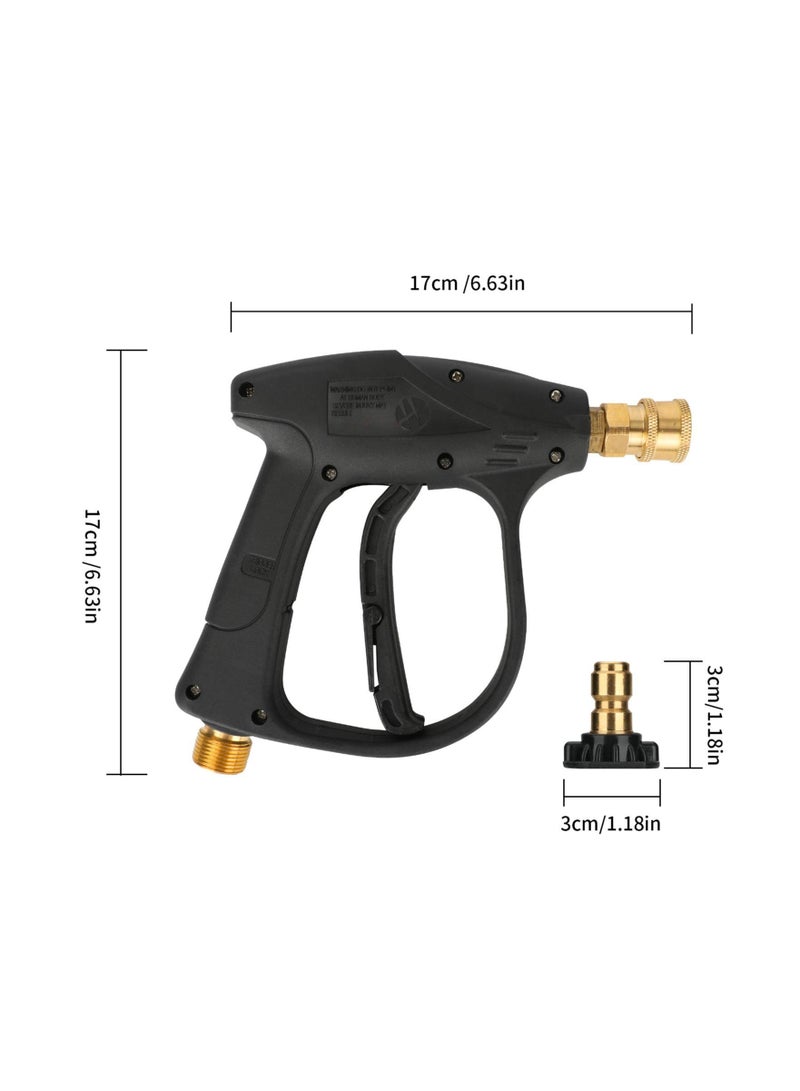 SYOSI High Pressure Washer Machine, 4350 PSI Short Handle with 5 Nozzle, Power Wand, M22-14 Fitting Car Kit
