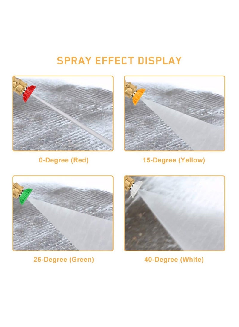 SYOSI High Pressure Washer Machine, 4350 PSI Short Handle with 5 Nozzle, Power Wand, M22-14 Fitting Car Kit