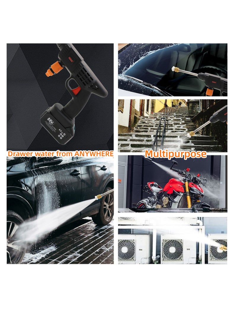 Cordless Pressure Washer with 4000mAh Battery - Ideal for Car Washing, Floor Cleaning, Patio