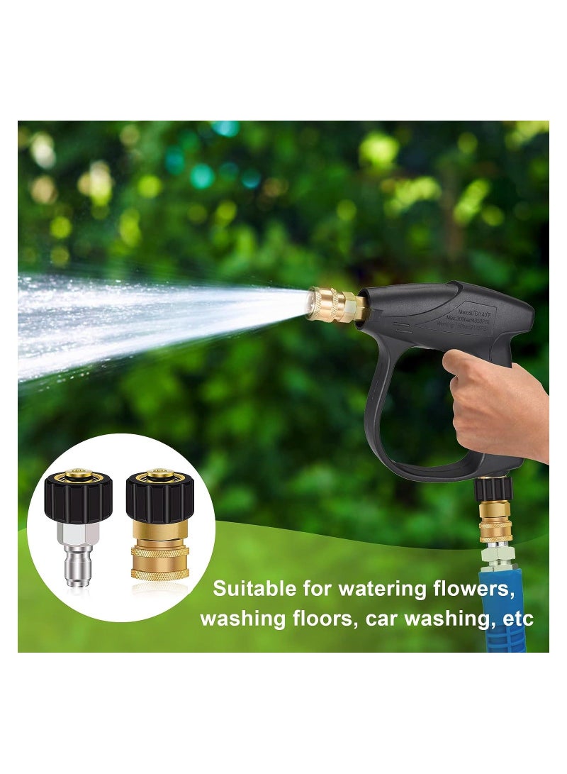Pressure Washer Adapter Set, 3/8 Inch Quick Connect Fittings, Stainless Steel Fittings for Gun Power Hose, Car Spray Connector, 5000 PSI