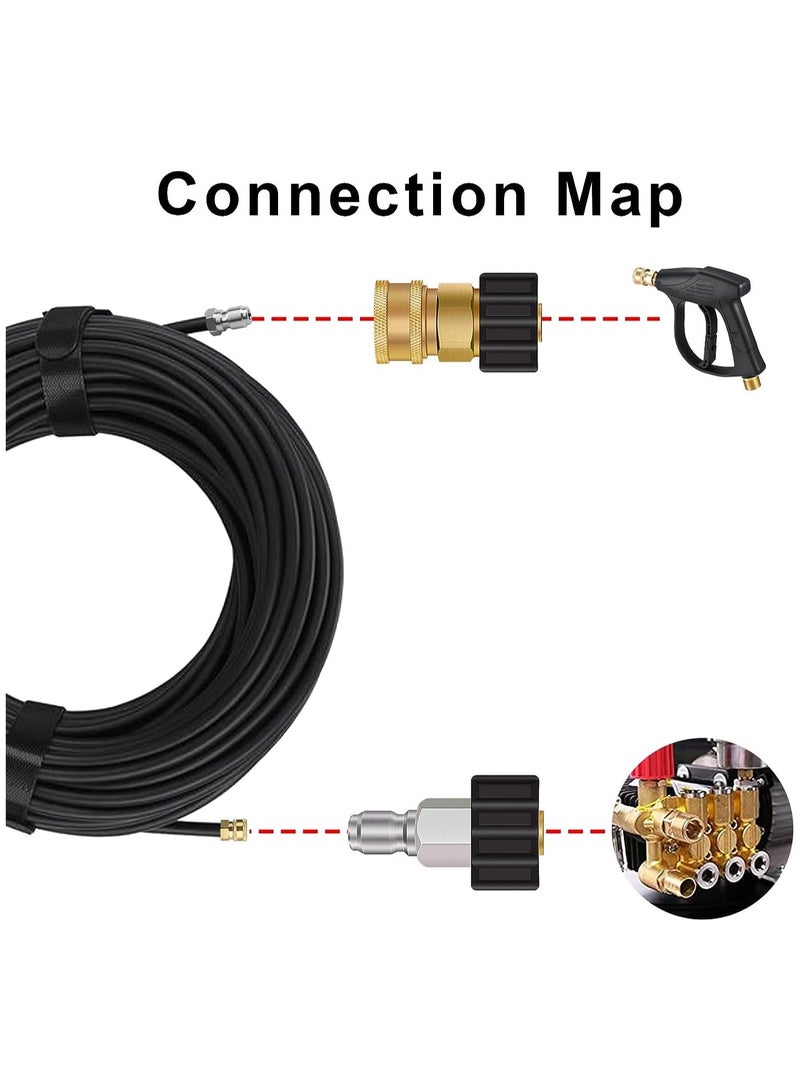 Pressure Washer Adapter Set, 3/8 Inch Quick Connect Fittings, Stainless Steel Fittings for Gun Power Hose, Car Spray Connector, 5000 PSI