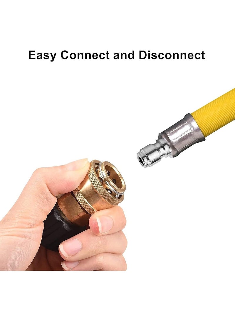 Pressure Washer Adapter Set, 3/8 Inch Quick Connect Fittings, Stainless Steel Fittings for Gun Power Hose, Car Spray Connector, 5000 PSI
