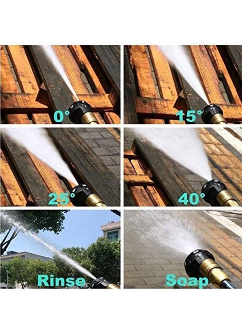 Pressure Washer Spray Nozzle, 6-in-1 Quick Change over and Adjustable, 1/4in Plug Connect Tips MAX 4000PSI for