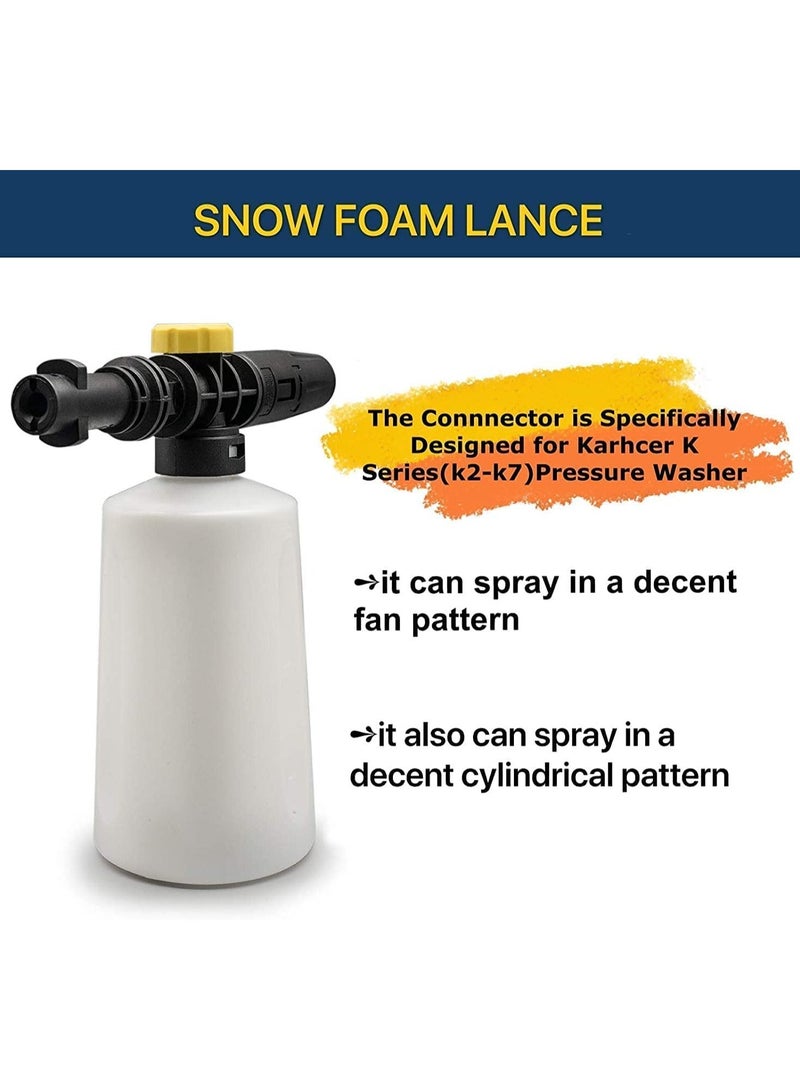 SYOSI High-Pressure Car Jet wash Snow Foam Lance, 750ML with Adjustable Sprayer Nozzle Gun for Karcher K2 K3 K4 K5 K6 K7
