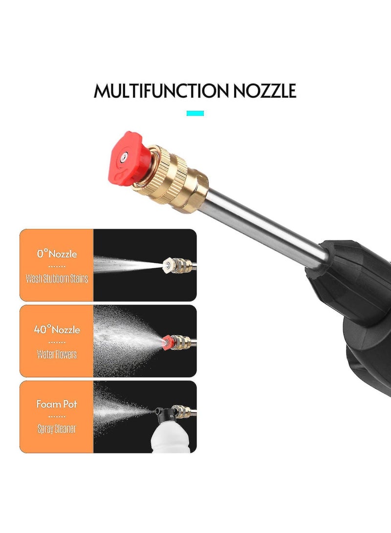 Portable Powerful High Pressure Dual Battery Cordless Water Jet Foam Gun Car Washer