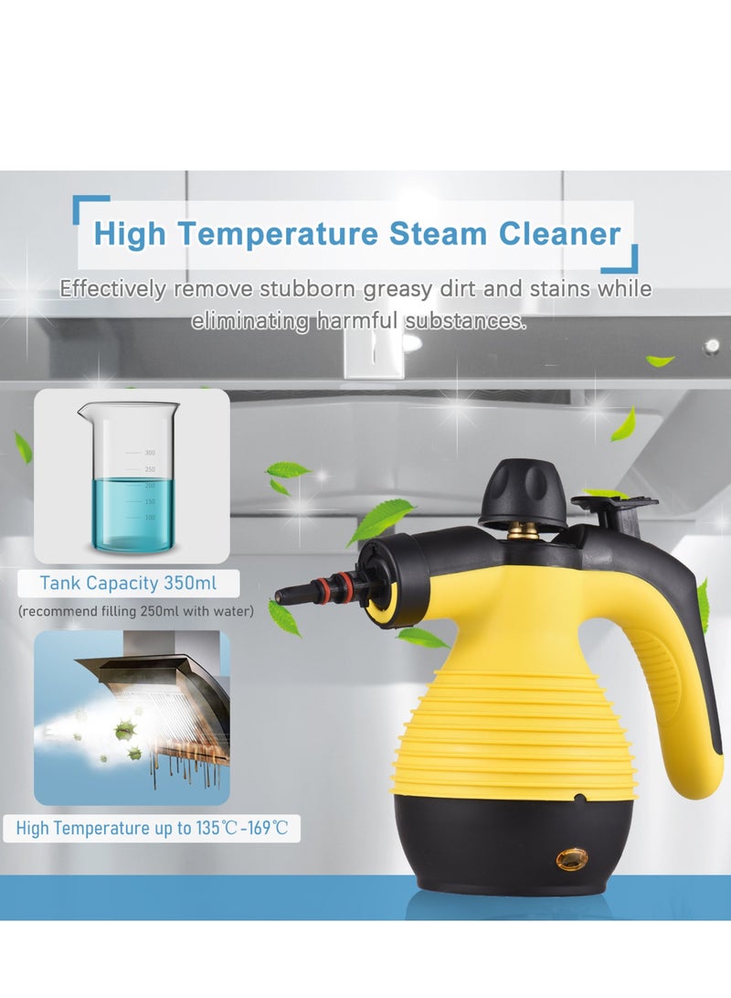 Home Portable Handheld 1050 Watt Multifunctional High Temperature Pressurized Steam Cleaner with 9 Pieces Accessories for Kitchen Sofa Bathroom Car Window Uk Plu (Use Adapter)
