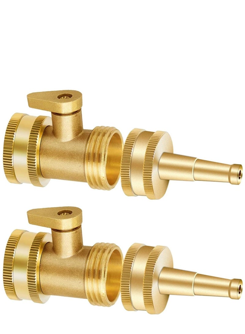 Jet Nozzle High Pressure Hose - Water Sprayer with Garden Shutoff Valve Solid Brass Heavy Duty 3/4