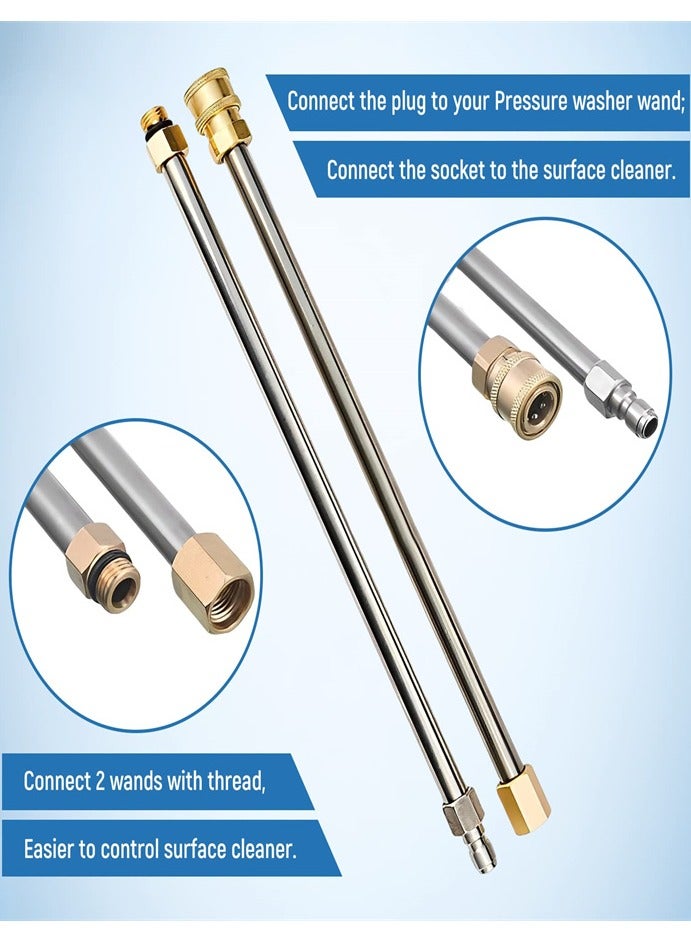 13 Inch Round Pressure Scrubber, Patio Cleaner, Floor Scrubber Surface Cleaning Brush for Adapter 1/4 Quick Release Pressure Washer