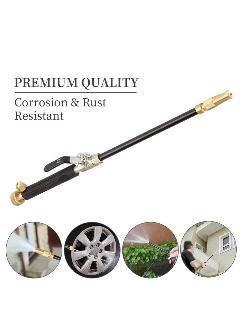 High Pressure Power Washer for Garden Hose, Portable Washing Wand Water Gun with 3 Hose Nozzle Black for Car Washing, Outdoor Window and Garden Hose