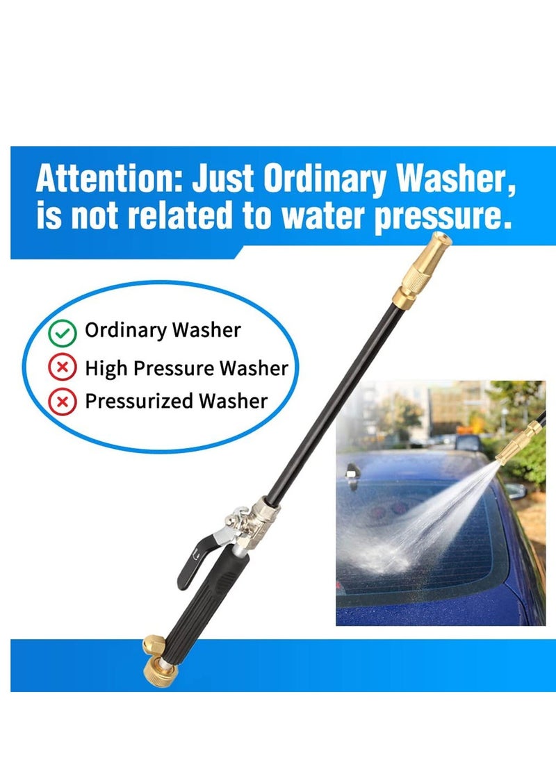 High Pressure Power Washer for Garden Hose, Portable Washing Wand Water Gun with 3 Hose Nozzle Black for Car Washing, Outdoor Window and Garden Hose