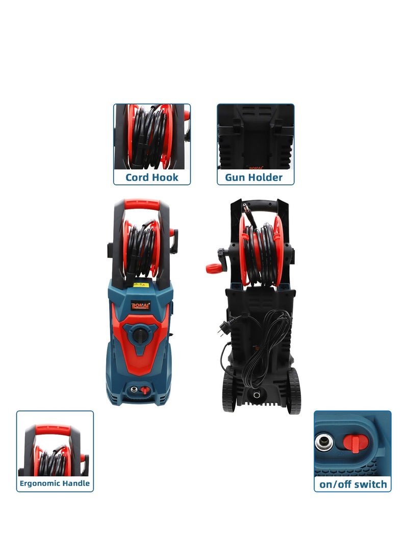 Car Pressure Washer, 1500W-3000W, 90-400 Bar Adjustable Pressure, 5.5L/min Flow, for Vehicles, Driveways, and Outdoor Cleaning