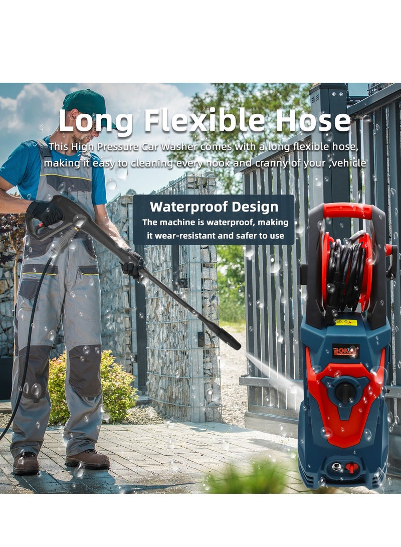 Car Pressure Washer, 1500W-3000W, 90-400 Bar Adjustable Pressure, 5.5L/min Flow, for Vehicles, Driveways, and Outdoor Cleaning