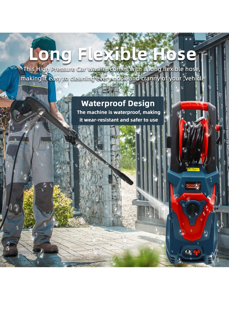 Car Pressure Washer, 1500W-3000W, 90-400 Bar Adjustable Pressure, 5.5L/min Flow, for Vehicles, Driveways, and Outdoor Cleaning
