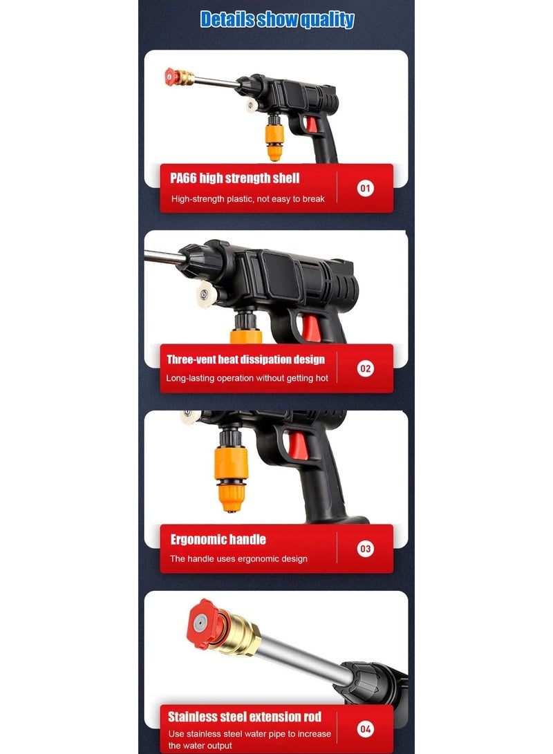 Wireless Lithium Battery high Pressure Water Gun Cleaning Car Machine Artifact Home Portable Garden Watering Watering Spray