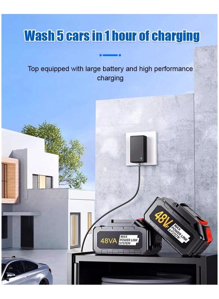 Wireless Lithium Battery high Pressure Water Gun Cleaning Car Machine Artifact Home Portable Garden Watering Watering Spray
