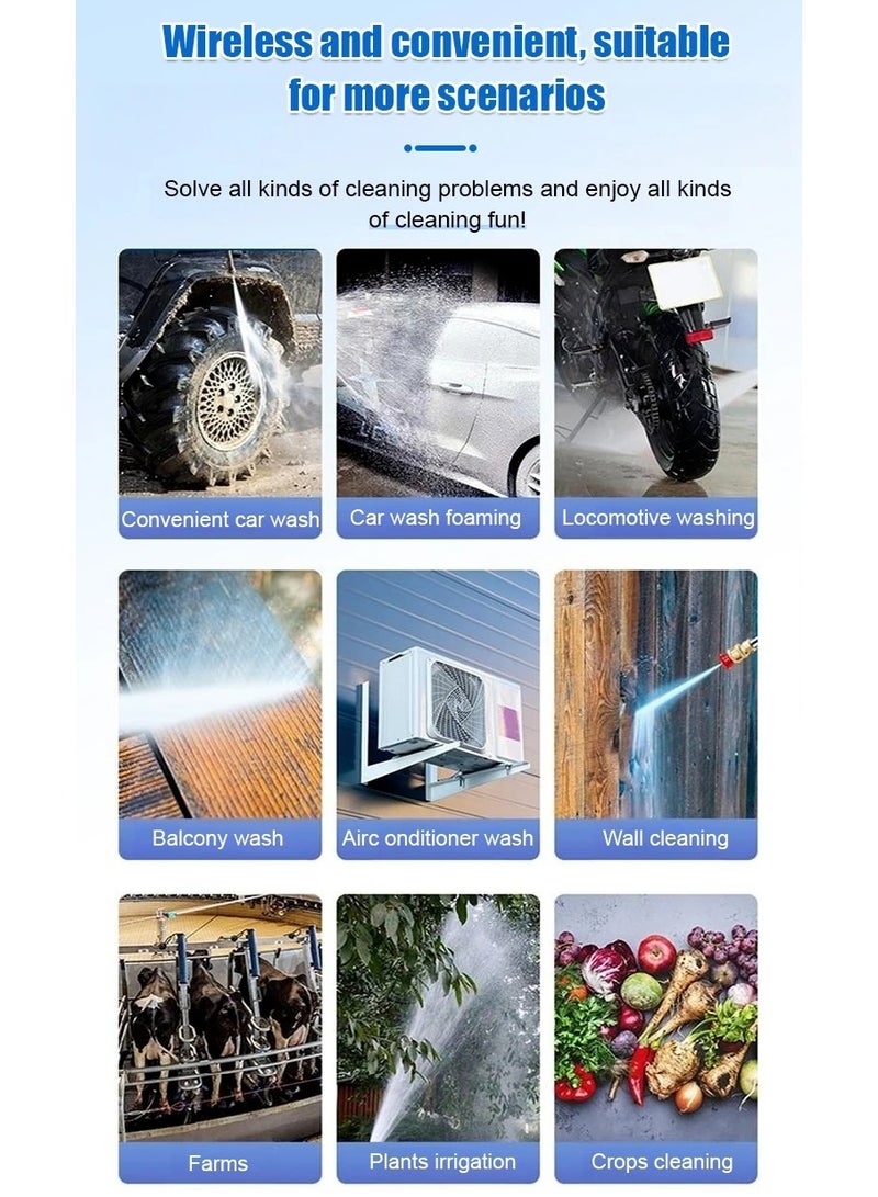 Wireless Lithium Battery high Pressure Water Gun Cleaning Car Machine Artifact Home Portable Garden Watering Watering Spray