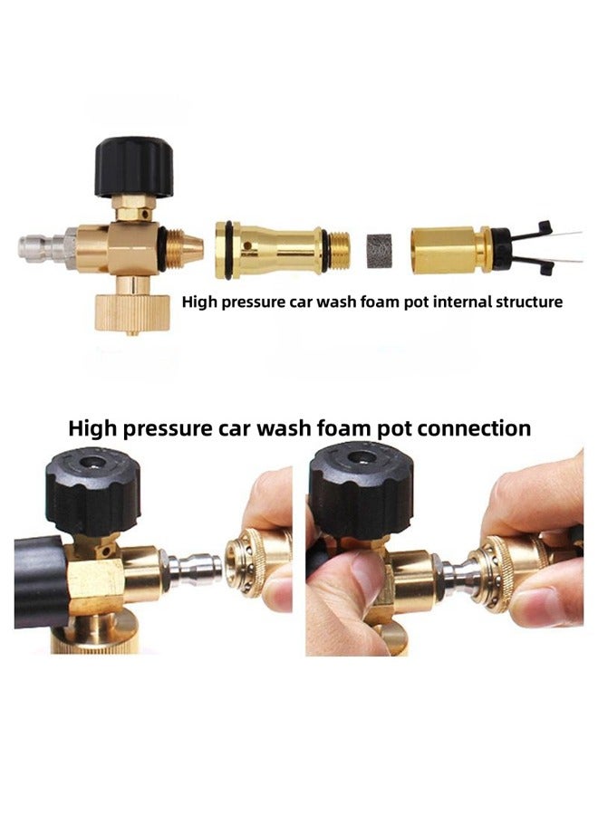Foam Cannon with 1/4 Inch Quick Connector, 1 Liter, 5 Pressure Washer Nozzle Tips，High Pressure Car Wash Foam Pot