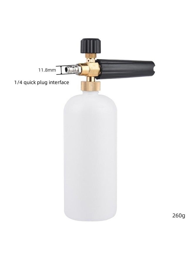 Foam Cannon with 1/4 Inch Quick Connector, 1 Liter, 5 Pressure Washer Nozzle Tips，High Pressure Car Wash Foam Pot