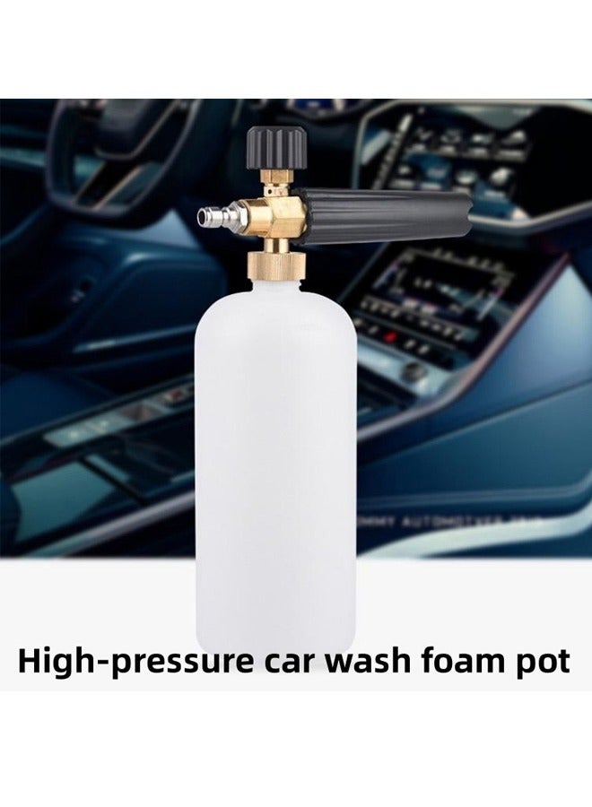 Foam Cannon with 1/4 Inch Quick Connector, 1 Liter, 5 Pressure Washer Nozzle Tips，High Pressure Car Wash Foam Pot