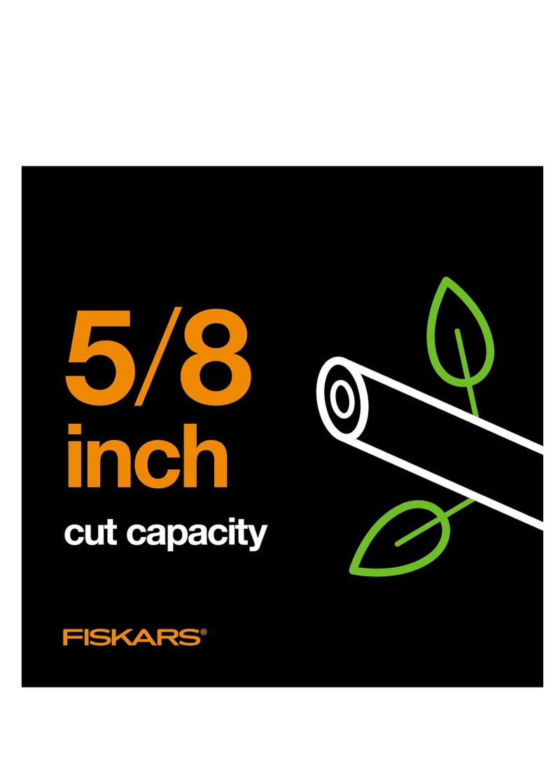 Fiskars Bypass Pruning Shears 5/8” Garden Clippers - Plant Cutting Scissors with Sharp Precision-Ground Steel Blade