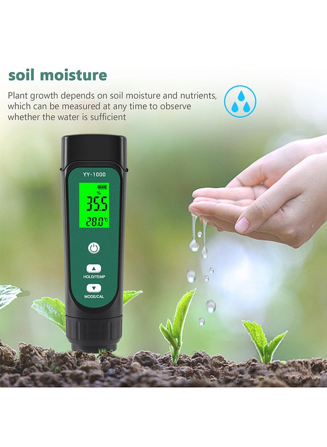 Soil Tester for Soil Moisture Temperature and Conductivity Measures Garden Farm Lawn Indoor Outdoor Plant Care