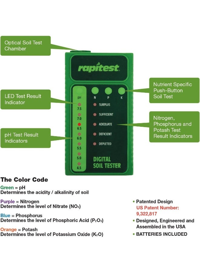 1605 Digital Soil Kit For Ph, N, P And K, 25 Tests