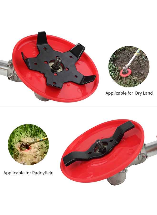 5-Leaves Outdoor Lawn Mower Head With Blade Sharpener Red/Black 2.54centimeter