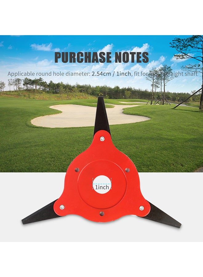 5-Leaves Outdoor Lawn Mower Head Grass Weed Trimmer Red/Black 25.4mm