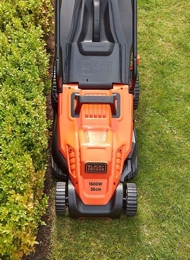 Electric Lawn Mower With Bike Handle 1600 Watt Black/Orange