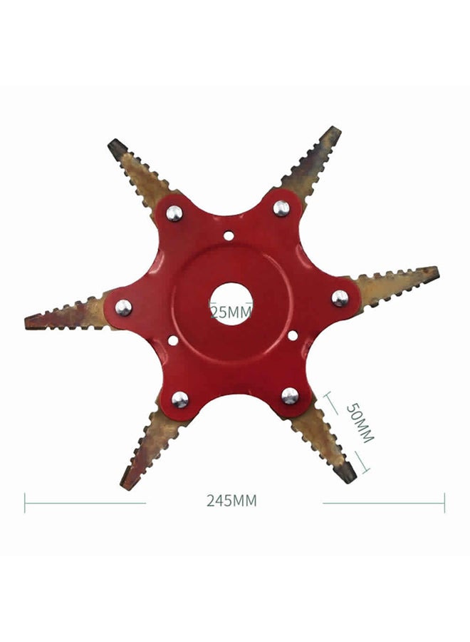 S-Shape Toothed Mower Blade Red/Gold 22x0.5x19.3cm