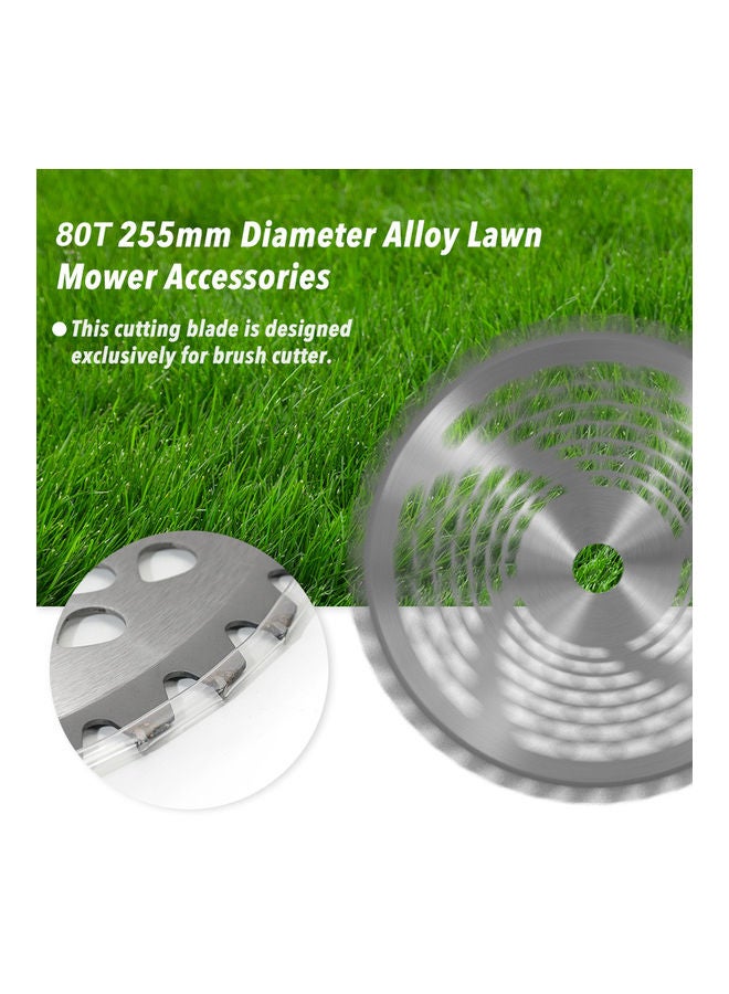 2-Piece Lawn Mower Brush Cutter Blade With Adapter Accessories Set Silver