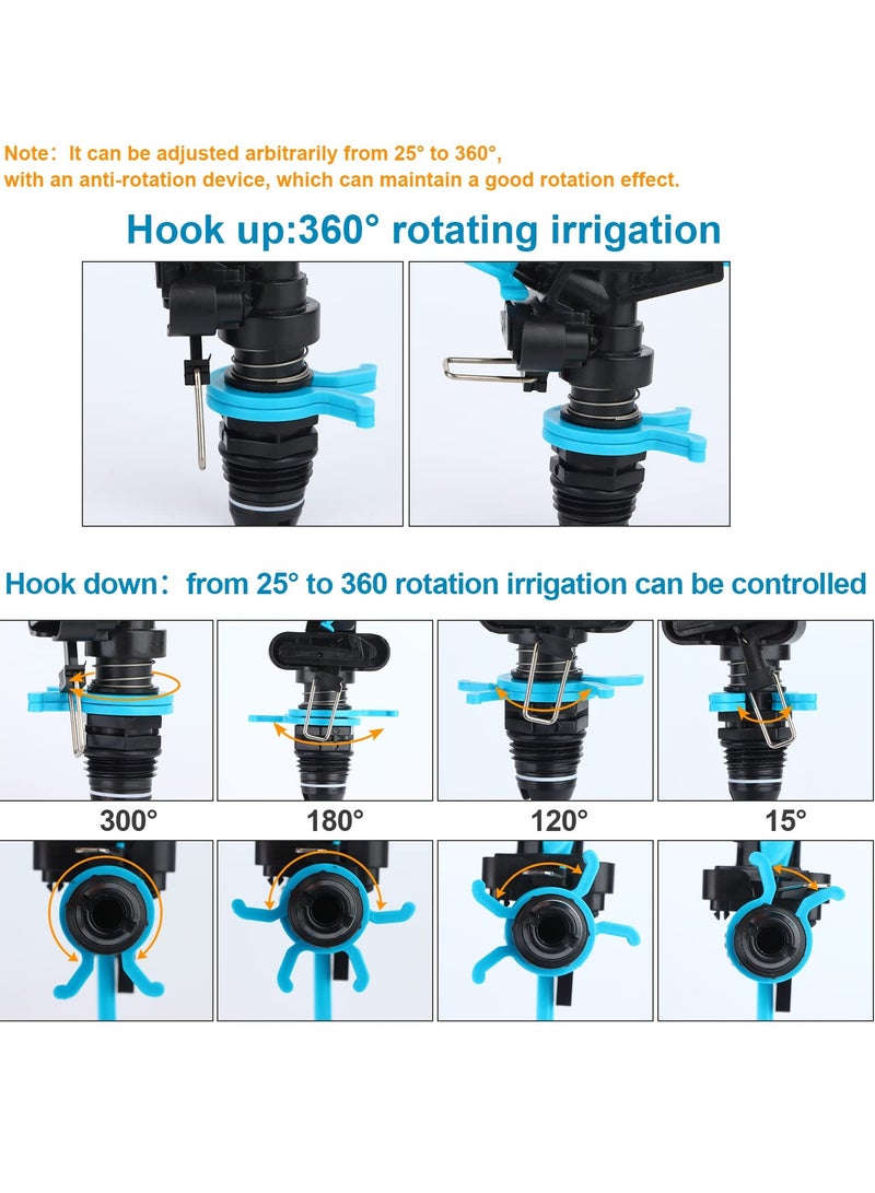 360° Automatic Lawn Sprinklers - 4 Pack Adjustable Zinc Alloy Pulsating Irrigation System for Efficient Yard Watering