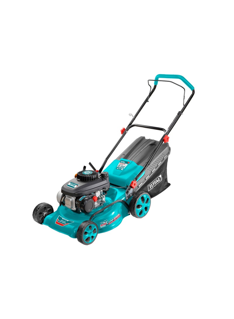 TOTAL 141cc Petrol Lawn Mower, 18-Inch Cutting Width, 3.0 kW (4 HP), 7-Position Height Adjustment, Steel Deck, 60L Grass Catcher