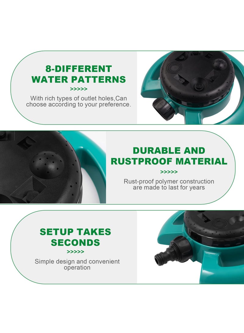 Lawn Water Sprinkler, 8,Pattern Turret Sprinkler for Small Areas, Multipurpose Yard Irrigation System for Grass