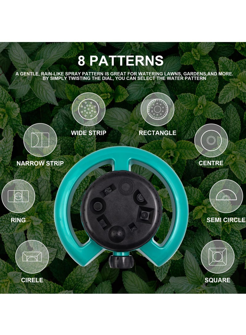 Lawn Water Sprinkler, 8,Pattern Turret Sprinkler for Small Areas, Multipurpose Yard Irrigation System for Grass