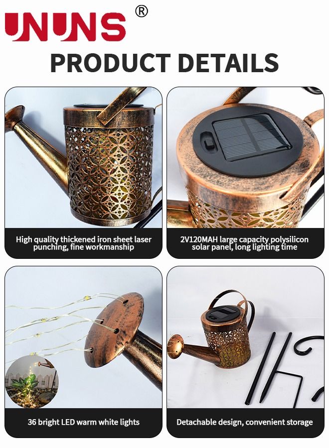 Solar Powered Led Lawn Lights,Solar Watering Can Light,Waterfall Lights Waterproof Solar Garden Light For Garden Patio Yards,Auto Light Up At Dark