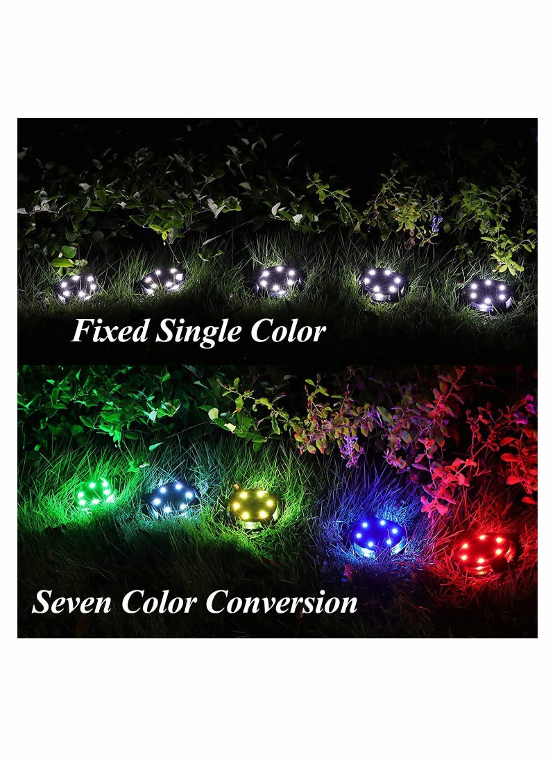 Solar Ground Lights Outdoor, Multi-Color Auto-Changing Solar Outdoor Lights（4pcs）