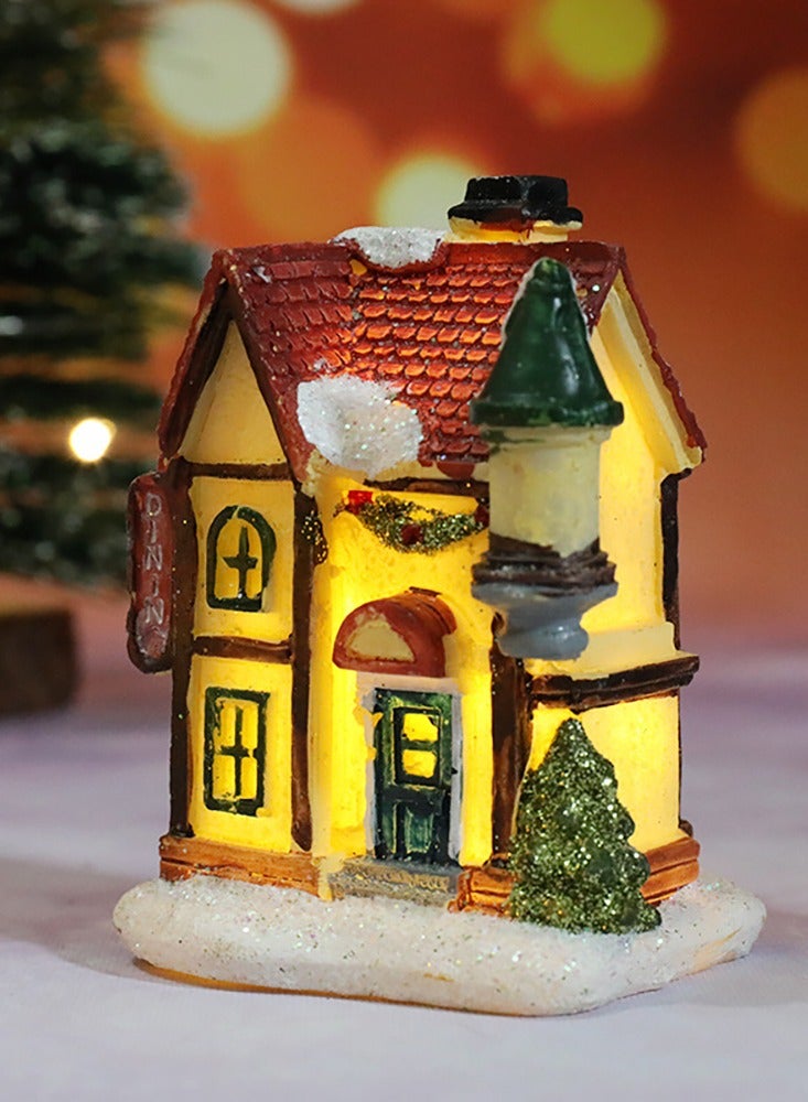 3PCS Resin Light House LED Mini Light House Battery Powered Snow House Scene Light Ornaments Suitable for Indoor and Outdoor Decoration Collection of Buildings (Snow House Lantern)