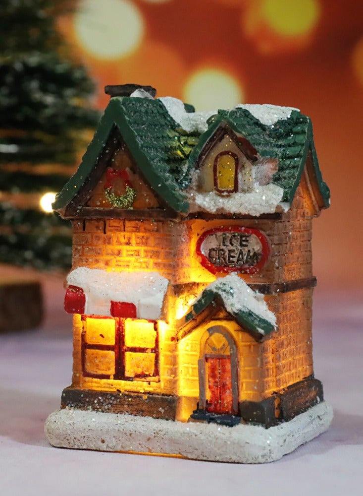 3PCS Resin Light House LED Mini Light House Battery Powered Snow House Scene Light Ornaments Suitable for Indoor and Outdoor Decoration Collection of Buildings (Snow House Lantern)