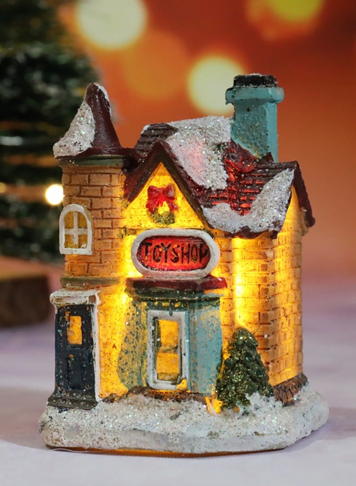 3PCS Resin Light House LED Mini Light House Battery Powered Snow House Scene Light Ornaments Suitable for Indoor and Outdoor Decoration Collection of Buildings (Snow House Lantern)